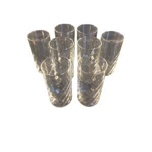 Set of 8 Elegant Swirl Banded Drinking Glasses - all for $10